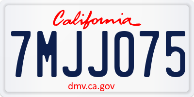 CA license plate 7MJJ075