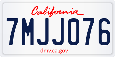 CA license plate 7MJJ076