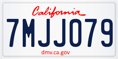CA license plate 7MJJ079