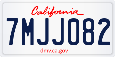 CA license plate 7MJJ082