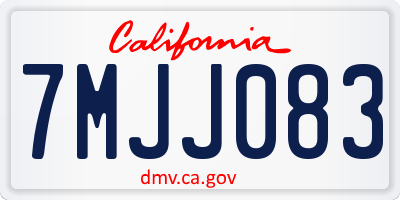 CA license plate 7MJJ083