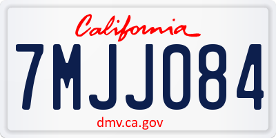 CA license plate 7MJJ084