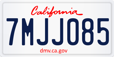 CA license plate 7MJJ085