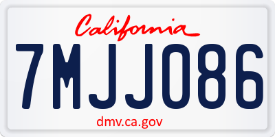 CA license plate 7MJJ086