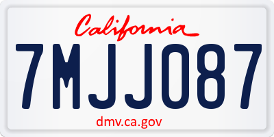 CA license plate 7MJJ087