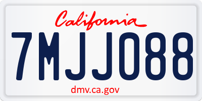 CA license plate 7MJJ088