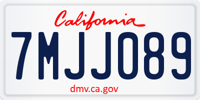 CA license plate 7MJJ089