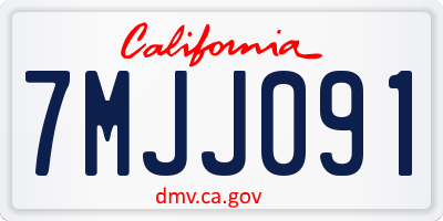 CA license plate 7MJJ091
