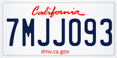 CA license plate 7MJJ093