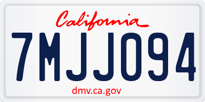 CA license plate 7MJJ094