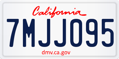 CA license plate 7MJJ095