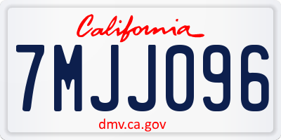CA license plate 7MJJ096
