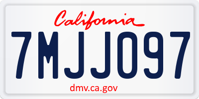 CA license plate 7MJJ097