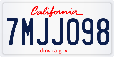 CA license plate 7MJJ098