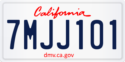 CA license plate 7MJJ101