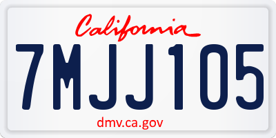 CA license plate 7MJJ105