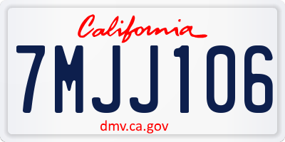CA license plate 7MJJ106