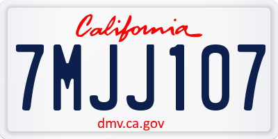 CA license plate 7MJJ107