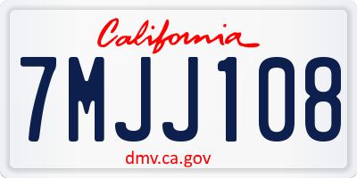 CA license plate 7MJJ108