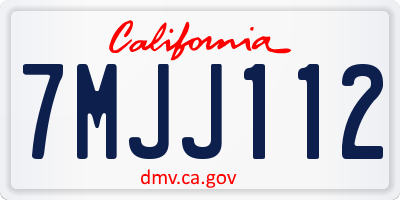 CA license plate 7MJJ112