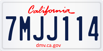 CA license plate 7MJJ114