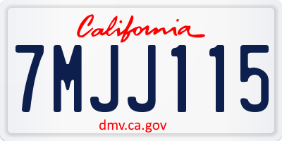CA license plate 7MJJ115