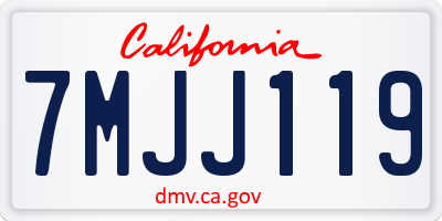 CA license plate 7MJJ119