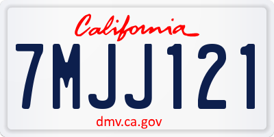 CA license plate 7MJJ121
