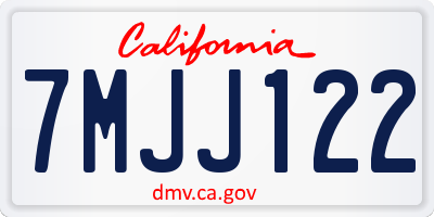 CA license plate 7MJJ122