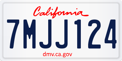 CA license plate 7MJJ124
