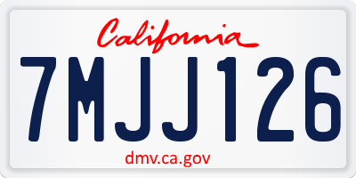 CA license plate 7MJJ126
