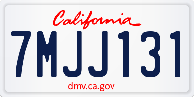 CA license plate 7MJJ131