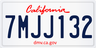 CA license plate 7MJJ132
