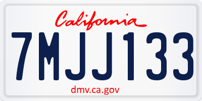 CA license plate 7MJJ133