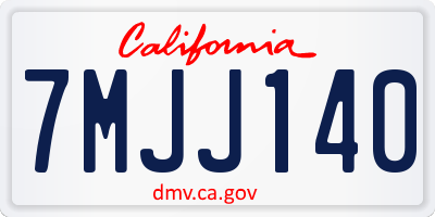 CA license plate 7MJJ140