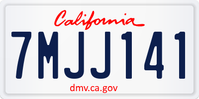 CA license plate 7MJJ141