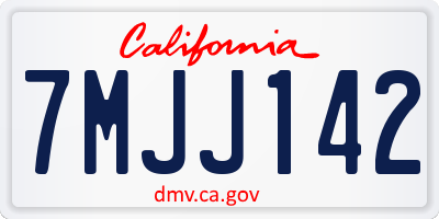 CA license plate 7MJJ142