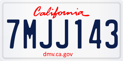 CA license plate 7MJJ143