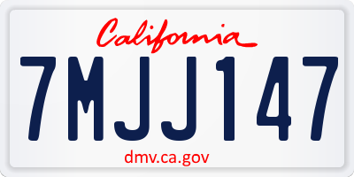CA license plate 7MJJ147
