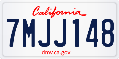 CA license plate 7MJJ148