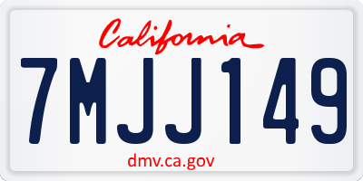 CA license plate 7MJJ149