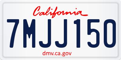 CA license plate 7MJJ150