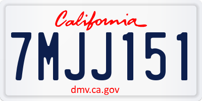 CA license plate 7MJJ151