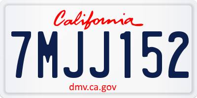 CA license plate 7MJJ152
