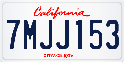 CA license plate 7MJJ153