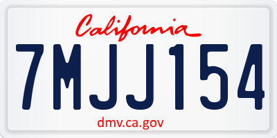 CA license plate 7MJJ154