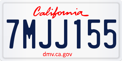 CA license plate 7MJJ155