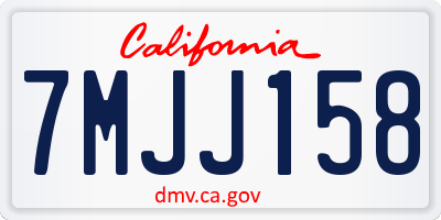 CA license plate 7MJJ158
