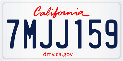 CA license plate 7MJJ159