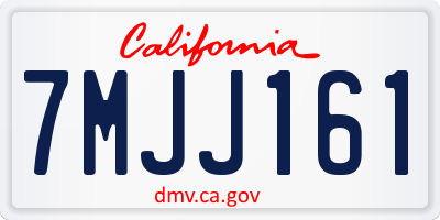 CA license plate 7MJJ161
